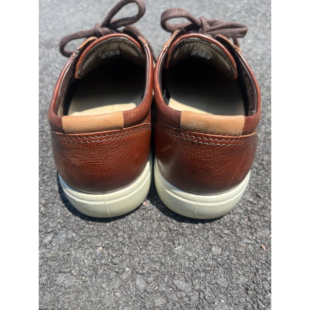 ECCO Soft 7 Mens Brown Leather Low Top Sneakers Size 43 US 9-9.5